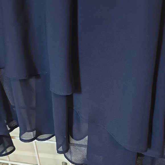 SLNY Navy Long 2 Piece Tank Dress And Long Sleeve Jacket with Sequin Detail 18 - Picture 8 of 10